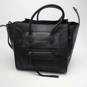 Celine Square Phantom Luggage Bag Black Calfskin